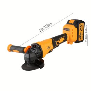 LYUWO Electric Tool 125mm Angle Grinder 21V Charging High-power Lithium Battery Electric Polishing Machine Polishing Machine Lithium Battery Tool, Brushless, Polishing, Rust Removal, Multifunctional Integrated. Equipped With Accessories