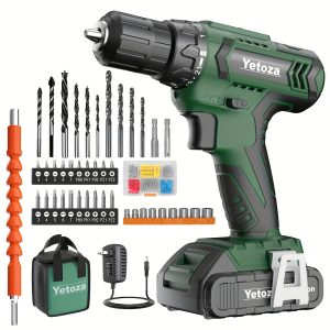 20V Cordless Drill Set with Screwdriver, Battery, Charger & Bits