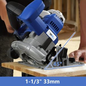 1pc 20V 125mm Cordless Circular Saw With 2.0Ah Battery, Guide, Blades, 5000RPM, Max Cutting Depth 37/20