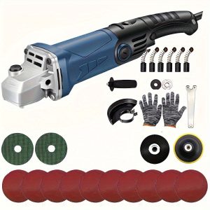 6-Speed Angle Grinder with 4m Cord & Complete Accessory Set (110V, American Standard Grinding Wheel)