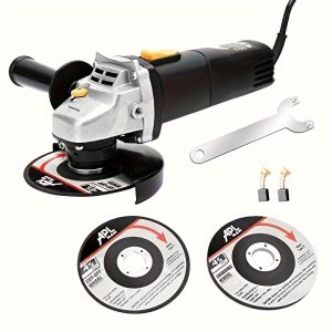 APLMAN Angle Grinder Tool, 5-Amp Motor Driver, 4-1/2 Inch With 1 Grinding Wheels, 2 Cut-Off Wheels, 2 Carbon Brush And 1 Wrench.10500RPM For Fast Stock