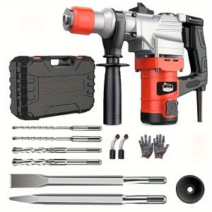 1pc Heavy-Duty 110V Electric Hammer Drill with Dual-Purpose Functionality for Industrial Wall Demolition and Multi-Functional Drilling