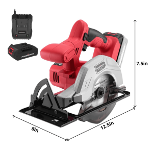 20V 5-1/2 Inch Cordless Circular Saw With 1.5Ah Battery And Fast Charger, 3800RPM